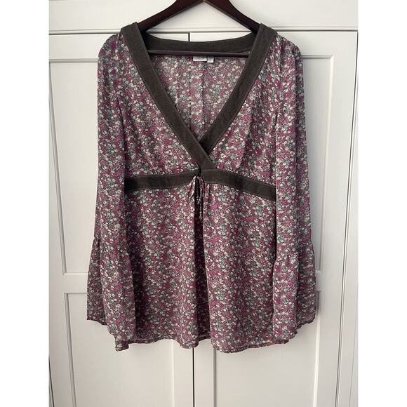 Esprit Tops - Esprit V2K V-neck top / tunica women size 12 purple boho